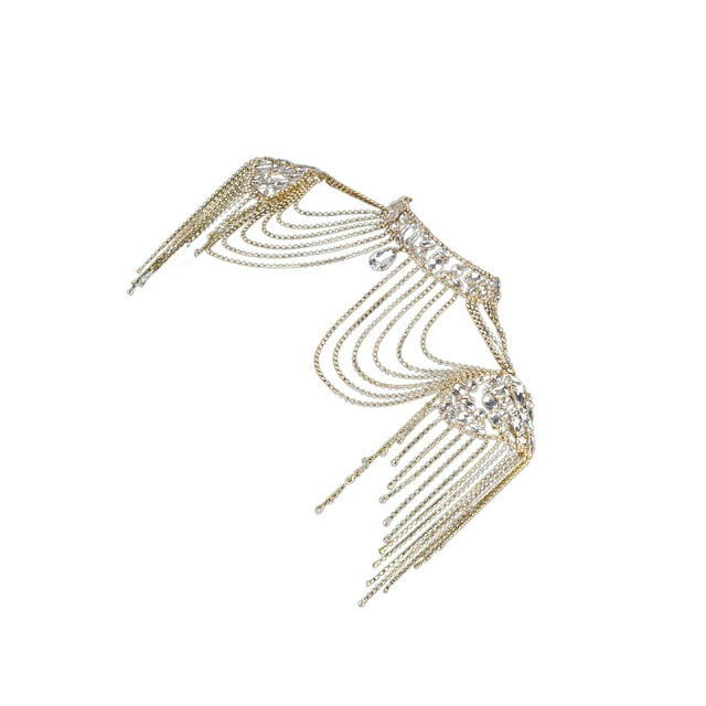 Wisewang Shoulder Body Chain Fashionable Shoulder Chain for Prom Wedding Summer Beach Gold Colorful Gold Silver Neck Width 3cm