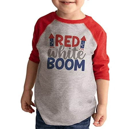 

7 ate 9 Apparel Kids Patriotic 4th of July Shirt - Red White Boom Fireworks Red Shirt 6 Months
