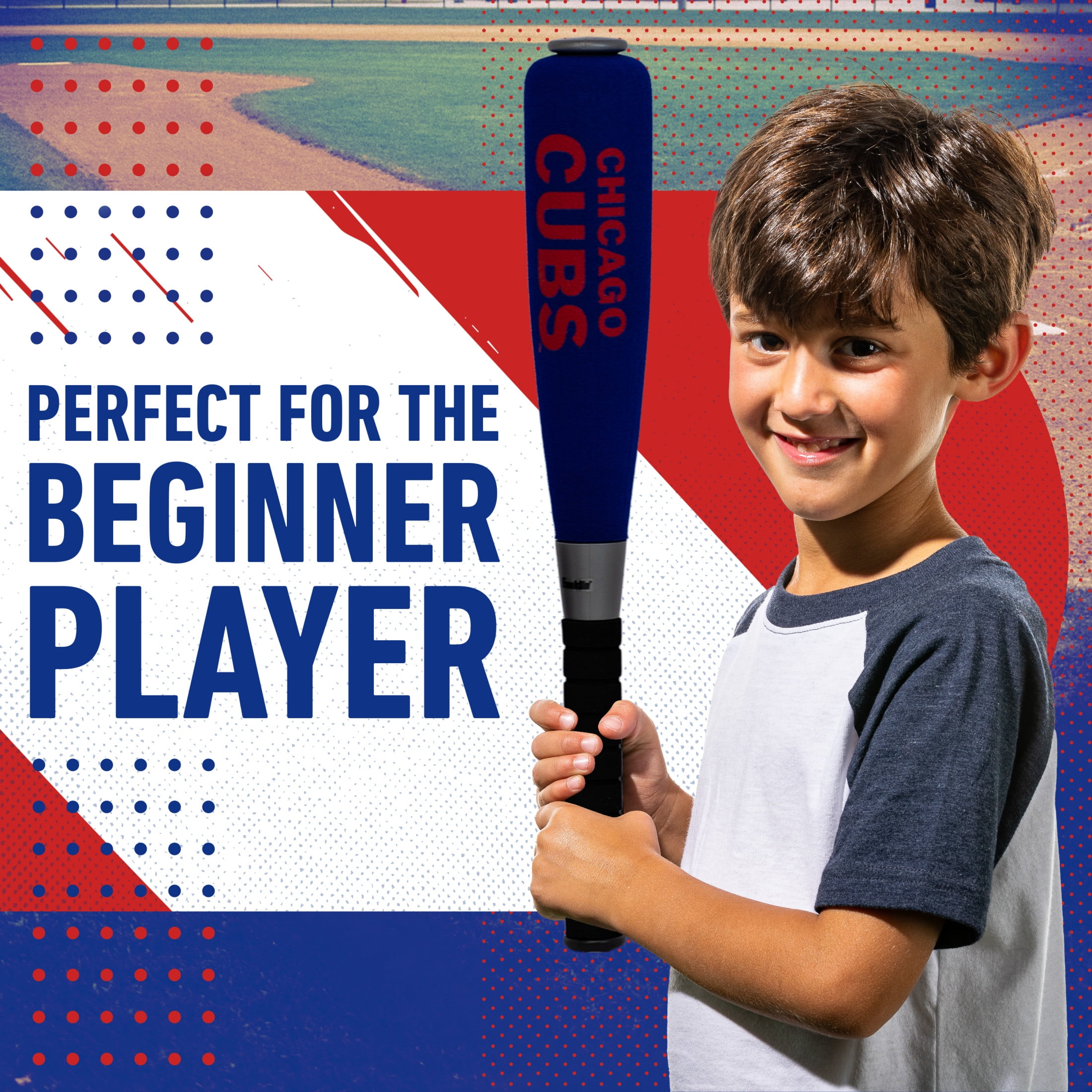 Franklin Sports MLB Chicago Cubs Foam Bat + Ball Set, 21 in