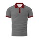 thumbnail image 5 of Mens Manga Corta Botón Abajo Camisas con Bolsillo de Impresión Solapa Cuello Gira Blusa de Suéter, 5 of 5