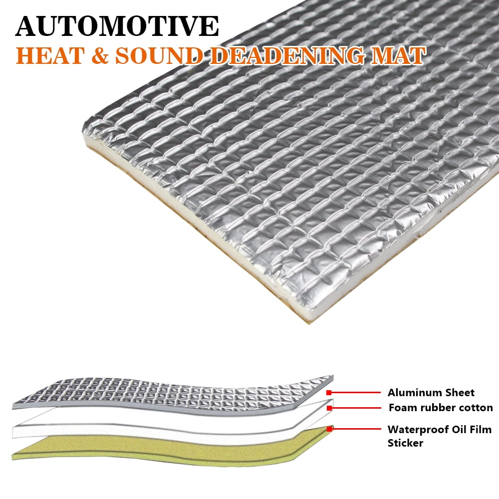 Car Sound Proofing Material Adhesive Backed Aluminized Heat Insulation 48"x40" 