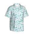 thumbnail image 2 of Balery Rabbit And Dragonfly Print Men's Hawaiian Shirts Short Sleeve Beach Shirt Relaxed Fit Vacation Button Down Shirts-Small, 2 of 9