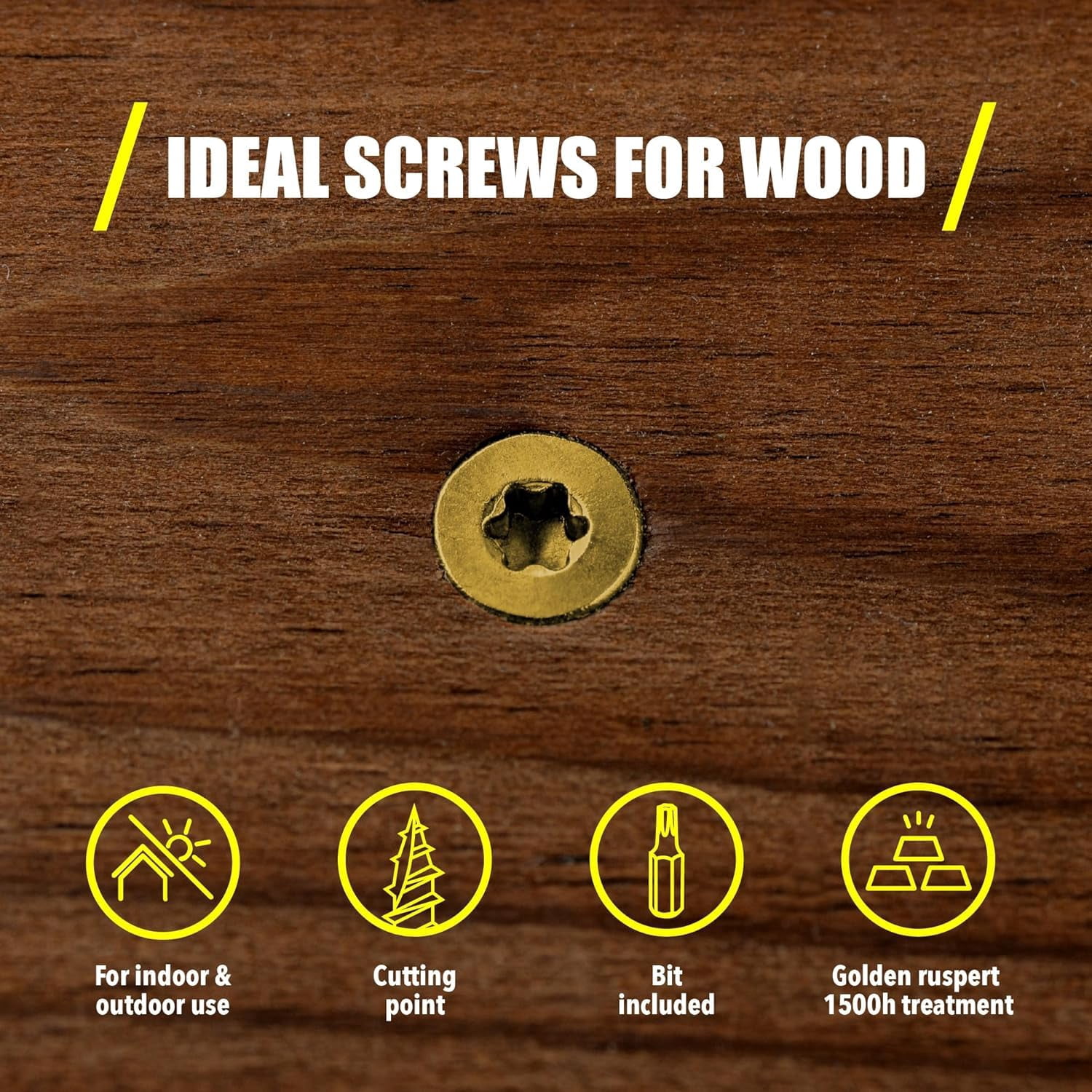 Grindy Deck Screws #10 x 3’’ (200pack/3.3LBS) - Self Drilling Wood Screws I T25 Star Drive I Bit Included