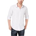 thumbnail image 1 of I.N.C Mens Seamed Roll Button Up Shirt, White, Small, 1 of 1
