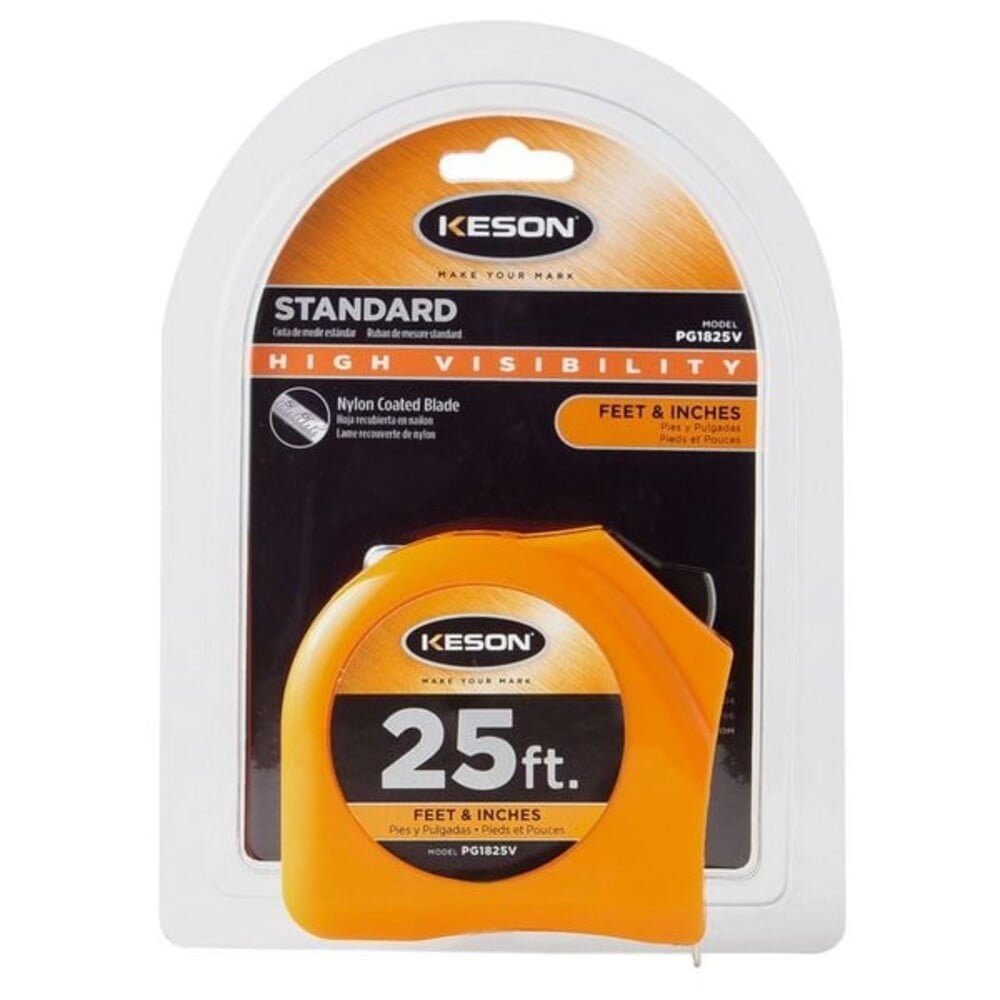 Keson 25 ft Tape Measure, 1 in Blade PGT1825V