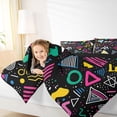 thumbnail image 4 of Feelyou Kid Memphis Queen Comforter Set, Cycle Square Abstract Bedding Comforter Set, 3pcs, 4 of 8