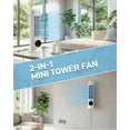 thumbnail image 2 of Ktaxon Mini Tower Fan, 16" Portable Bladeless Floor/Wall-Mounted Fan w/Remote Control, LED Display, 90°Oscillation, 3 Speeds & 9H Timer, Ultra-Quiet Cooling Fan for Home Office Bedroom, White, 2 of 11
