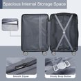 thumbnail image 3 of Sunbee 3 Piece Luggage Sets ABS Hardshell Hardside TSA Lock Lightweight Durable Spinner Wheels Suitcase, 3 of 8