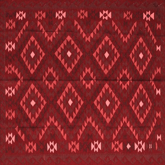 Ahgly Company Indoor Square Southwestern Red Country Area Rugs, 4' Square