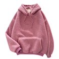 thumbnail image 3 of Women's Cute Casual Solid Color Hooded Thickened Autumn Winter Comfortable Warm Sweatshirt Jacket Extra Long Zipper Hoodie Long Tunic Sweatshirt Casual Sweatshirt for Women Fall Light Sweatshirts, 3 of 3
