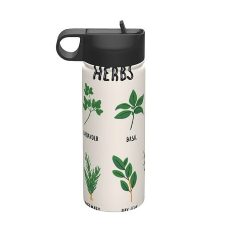 

Picia Herbs Pattern 18oz Sports Insulated Kettle With Straw Insulated Water Bottle For Running Hiking Cycling Climbing Men S Woman Insulated Water Bottle