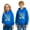 Blue, variant on Tisuna Little Girls Boys Casual Hoodie 100Th Days Of School Print Long Sleeve Hooded Tops Comfortable Leisure Toddler Kids Autumn Winter Hoodies Black Size 2-3 Years