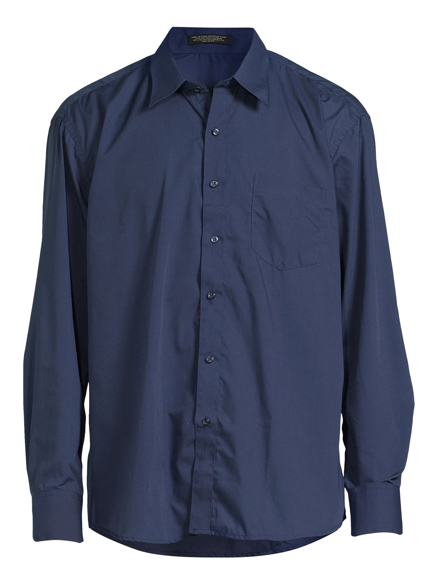 Silver Label Men’s Long Sleeve Dress Shirt with Front Chest Pocket, Sizes S-2X