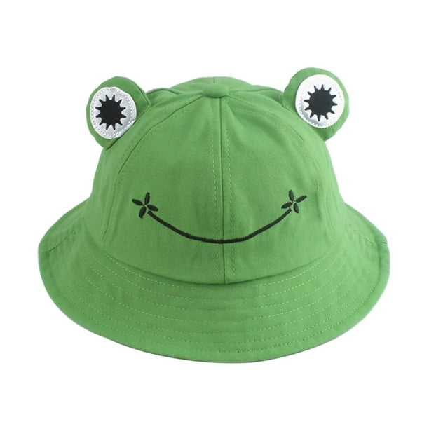 Cotton Frog Bucket Protection Sun Hats Outdoor Beach Fisherman Green 