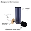 thumbnail image 3 of Navy Blue Metal Toilet Brush and Holder Set With Bamboo Lid, 3 of 8