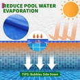 thumbnail image 3 of EastVita 12x32 FT Rectangle Solar Pool Cover for Inground and Above Ground Pools-16 Mil Heavy Duty Solar Blanket-Reduce Evaporation Heat and Retention Blue, 3 of 9