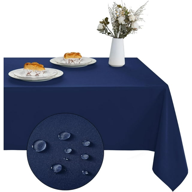 Black Table Cloths Rectangular 60 x 84 Inch, Waterproof Rectangle Table Cloth Stain Resistant Tablecloth, Spillproof Washable Table Cover for Dining, Buffet, Parties, Holiday, Events, Wedding