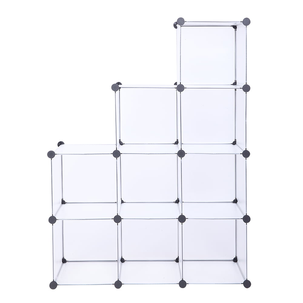 Mushugu gt3-DL Cube Storage 9-Cube Closet Organizer Storage Shelves Cubes Organizer DIY Closet Cabinet with Doors,White and Black Color 