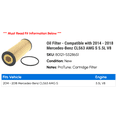 thumbnail image 2 of Oil Filter - Compatible with 2014 - 2018 Mercedes-Benz CLS63 AMG S 5.5L V8 2015 2016 2017, 2 of 2