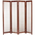 thumbnail image 2 of Oriental Furniture 6 ft. Tall Adjustable Shutter Room Divider Walnut 4 Panel, 2 of 6
