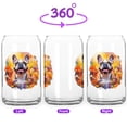 thumbnail image 2 of Welcome Spring Summer French Bulldog Portrait Flower Blue Sky 16oz Glass Cup Mug Dog Lover Gifts Glass Can - 12001, 2 of 5