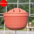 thumbnail image 6 of Imitation Rattan Wall Hanging Flower Plant Pot Semicircular Resin Fence Basket for Balcony Garden Indoor, 6 of 9