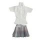 thumbnail image 1 of Conjunto de camisa y falda de manga corta a escala 1/6, accesorios de moda retro para cosplay falda violeta y azul, 1 of 9