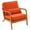 Burnt Orange, variant on Accent Chair for Living Room, Mid-century Upholstered Armchair with Lumbar Pillow, Bronzing Cloth Lounge Chair with Solid Wood Frame for Living Room Bedroom Apartment, Off-White Color