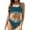 Dark green, variant on Women's High Waisted Bikini Sets Sporty 2 Piece Swimsuit High Cut Ribbed Bathing Suit