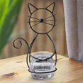 thumbnail image 4 of Macetero de cristal para escritorio, maceta bonita para flores, contenedor con forma de gato, florero hidropónico para plantas al aire libre, jardín, Negro, 4 of 7