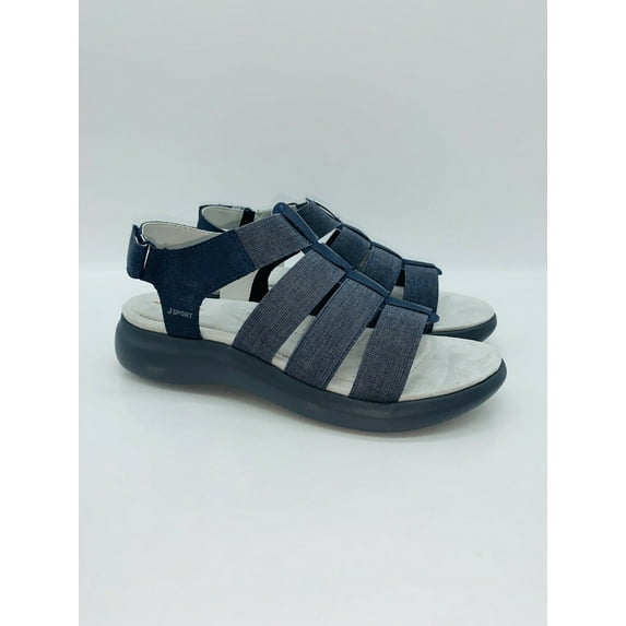 Jsport Women's sandals, Comfort Ankle Strap Light Weight Casual Walking Sandals (Navy, 9)