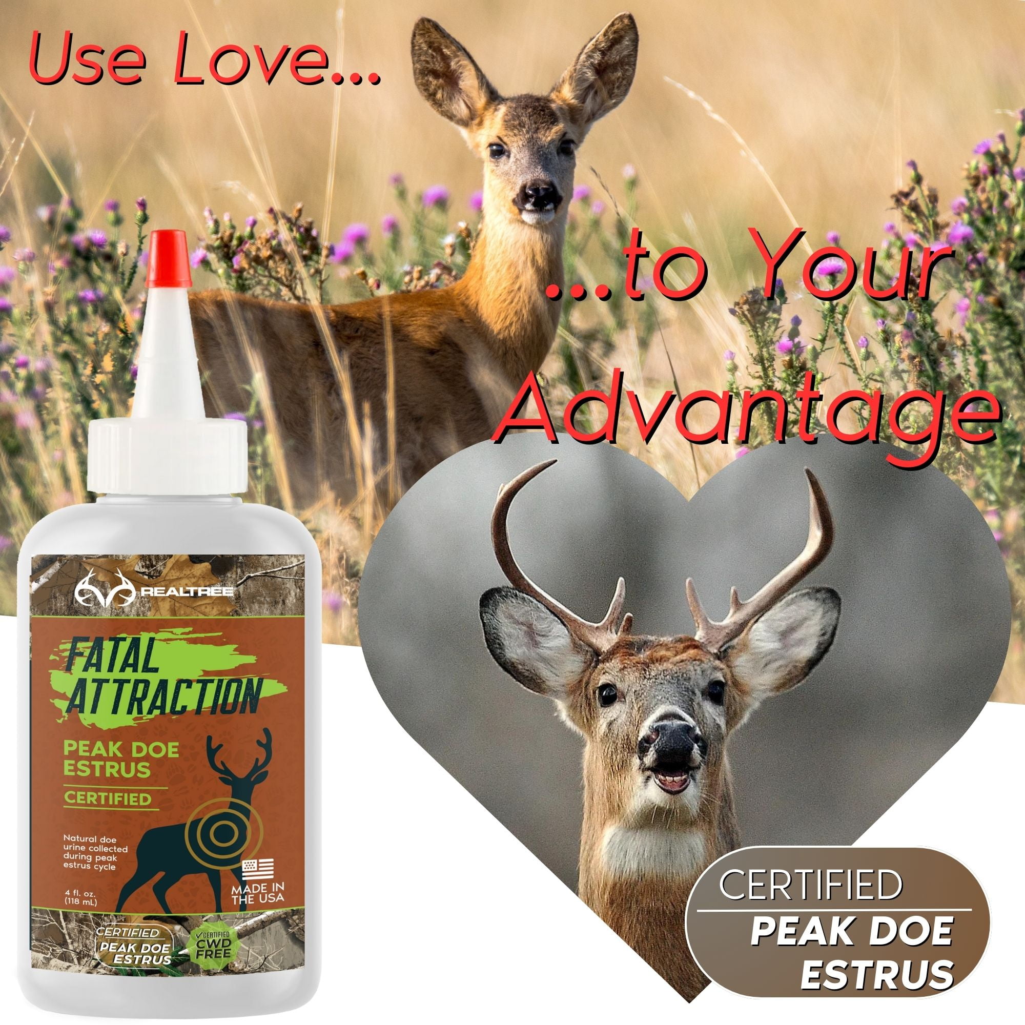 Zone Realtree Buckmaster Bundle; Picaridin Insect Repellent, Peak Doe Estrus, Scrape Enhancer and Vanillin Cover Scent; Protection & Deer Attractants