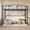 black, variant on Twin Metal Loft Bed Frame – Space-Saving, Heavy Duty, Arched Guardrail, Safety Ladder – Modern Room Furniture, No Box Spring Needed