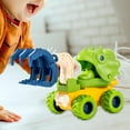 thumbnail image 4 of Juguetes de camión de dinosaurio extraíble, vehículo de ingeniería, alimentado por para pequeños, niñas y Verde Hugo Camión de dinosaurios, 4 of 10