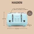 thumbnail image 3 of Haden Heritage Tostadora de 4 Rebanadas con Ranura Ancha, Turquesa - 75005, 3 of 5