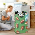 thumbnail image 5 of Yayeee Freestanding Laundry Hamper with Handle Collapsible Large Storage Basket for Clothes, American Footballs, 5 of 7