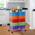 thumbnail image 5 of Topeakmart 20 Drawers Rolling Storage Cart Bin Organizer on Wheels Scrapbook Paper Office School Organizer, Multicolor, 5 of 14