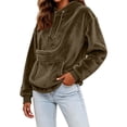 thumbnail image 5 of Sewkxo Cat Pouch Hoodie Pet Carrier Hoodies Women Oversized Kangaroo Pocket Lightweight Sweatshirts,BR L, 5 of 7