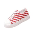thumbnail image 2 of Women's Classic Canvas Tennis Shoes Low Top Lace-Up Casual Sneakers for Daily Wear White Sole Loafers (Red,37), 2 of 8