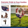 thumbnail image 2 of Patriotic Rooster Metal Yard Stake 11.8 Inch American Flag 2D Design Weather Resistant Outdoor Garden Decor for Fourth of July Lawn Patio, 2 of 8