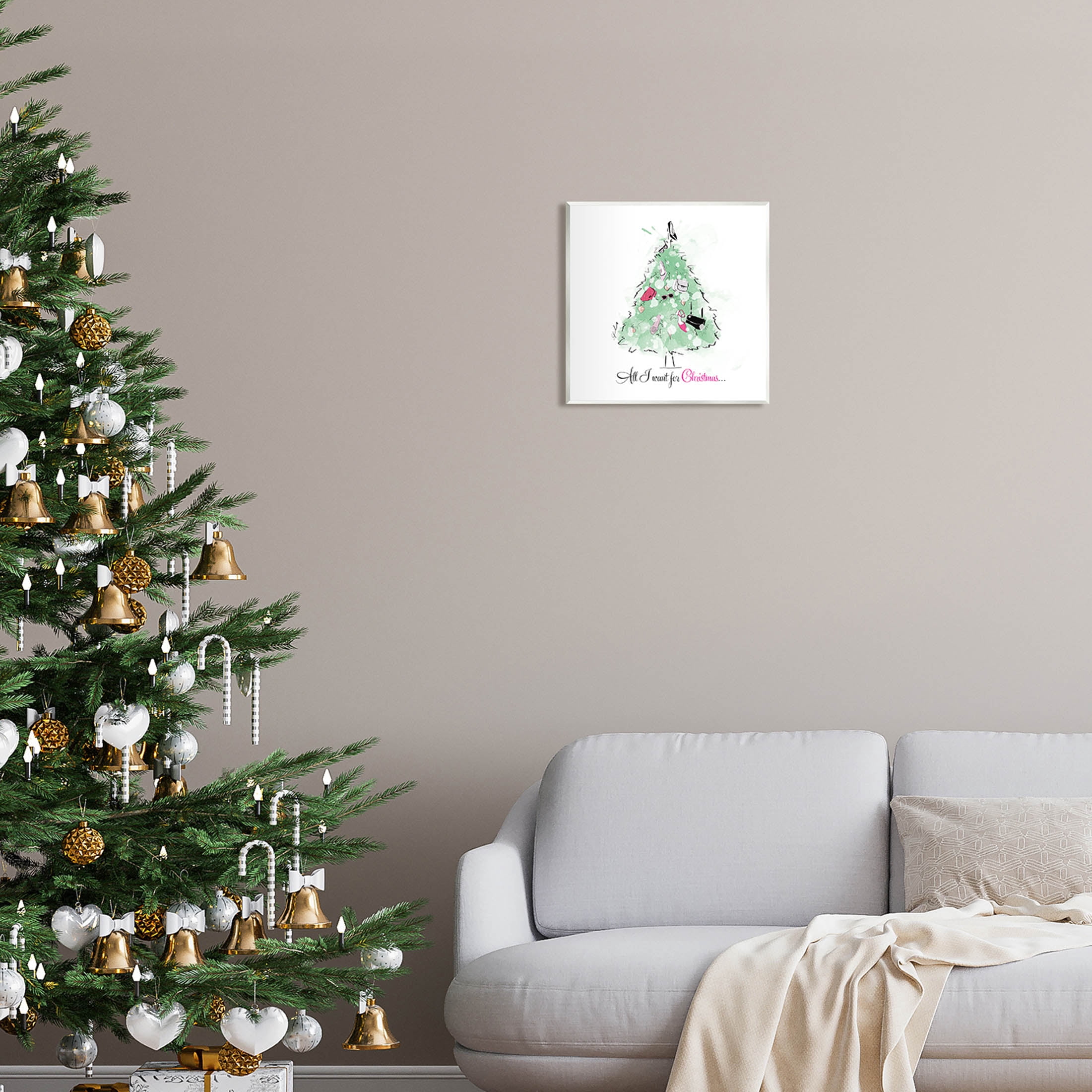 Stupell Industries All I want For Christmas Fashion Graphic Art Unframed Art Print Wall Art, Design by Alison Petrie