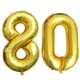 thumbnail image 1 of Globos dorados de 40 pulgadas con número 80 para fiestas, festivales, cumpleaños, aniversarios, globos jumbo de aluminio, suministros para fiestas, accesorios para fotos., 1 of 4