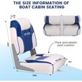 thumbnail image 4 of Lumiparty 2 Pack Folding Boat Seats Low Back, Fold-Down Fishing Boat Chair, Blue, 4 of 6