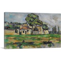 ARTCANVAS Banks of the Marne 1888 Canvas Art Print by Paul Cezanne - Size: 18" x 12" (1.50" Deep)