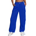 thumbnail image 2 of Women's Fashion Sport Solid Color Casual Sweatpants with Pockets - Long Pants for Everyday Wear and Winter Season,Dark Blue,2XL, 2 of 7