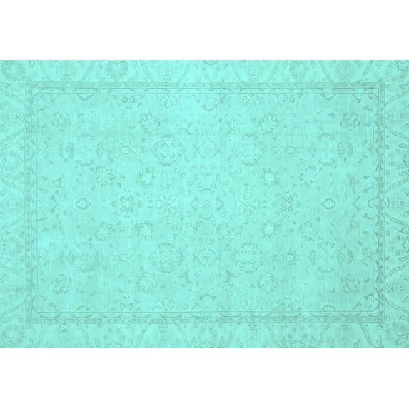 Ahgly Company Indoor Rectangle Oriental Light Blue Traditional Area Rugs, 6' x 9'