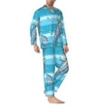 thumbnail image 3 of Bingfone Men'S Pajama Set 2 Piece Loungewear Pjs, Long Sleeve With Pajama Pants-Dolphin, 3 of 9