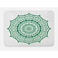 thumbnail image 1 of Green Mandala Bath Mat, Vintage Mandala Composition with Floral Folklore Design, Plush Bathroom Decor Mat with Non Slip Backing, 29.5" X 17.5", Green and White, by Ambesonne, 1 of 2