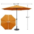 thumbnail image 3 of Abble 11FT Outdoor Patio Umbrella with Crank Handle, Market Umbrella with 8 Sturdy Umbrella Ribs, Waterproof for Garden Deck Backyard Pool, Orange, 3 of 7