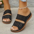thumbnail image 4 of Domuza Womens Orthopedic Sandals Slip on Non Slip Arch Support Flat Wedge Sandals Wide Sneakers 2026 Beach Vacation Foam Shoes Black 7（EU-38）, 4 of 4